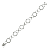 Picture of CZ Circle Round Link Chain Bracelet Rhodium Plated (16.5cm)
