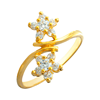 Picture of Double Flower Bypass Ring Gold Plated