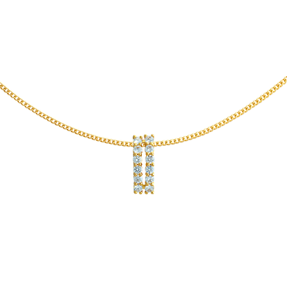 Picture of Double Bar Pendant Necklace Gold Plated