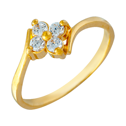 Picture of Lucky Clover Bypass Ring Gold Plated