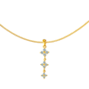 Picture of Classic Three Flowers Drop Pendant Necklace Gold Plated