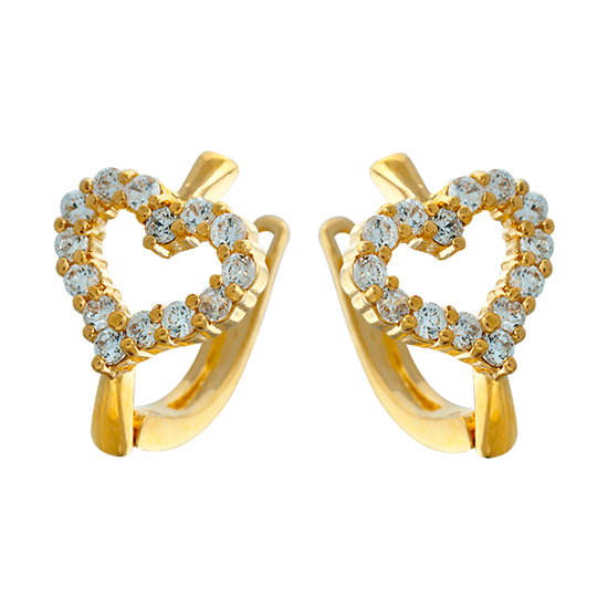 Picture of Open Heart Hoop Earrings Gold Plated