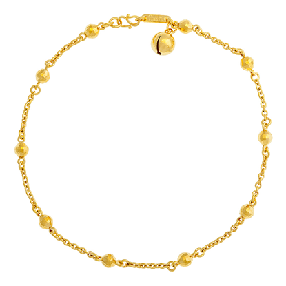 Picture of Beaded Cable Chain Anklet Gold Plated (25cm)