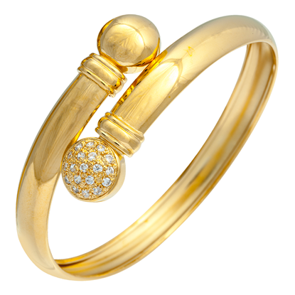 Picture of Simple CZ Overlap Bangle Gold Plated