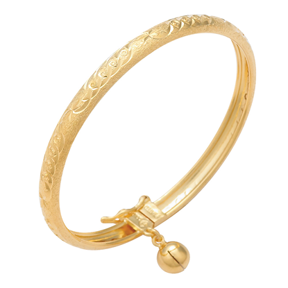 Picture of Spiral Textured Bangle with Bell for Kids