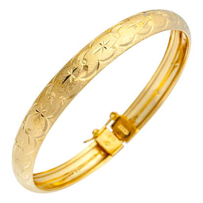 Picture of Classic Engraved Star Bangle Gold Plated