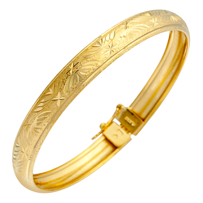 Picture of Classic Engraved Floral Bangle Gold Plated