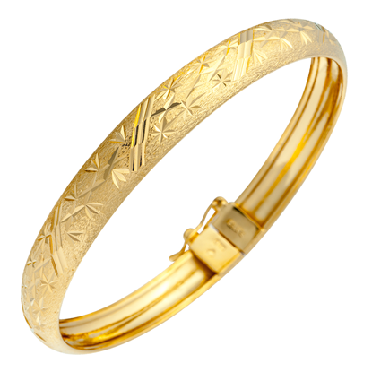 Picture of Classic Engraved Triple Star Bangle Gold Plated