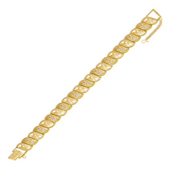 Picture of CZ Wave Link Bracelet Gold Plated (15.5cm)