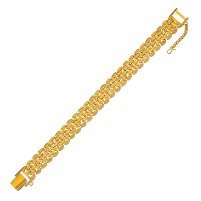 Picture of Alternating Mini Oval Link Bracelet Gold Plated (16.5cm)