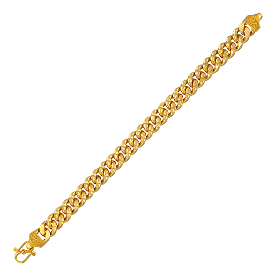 Picture of Textured Thick Cuban Chain Bracelet Gold Plated (15.5cm)