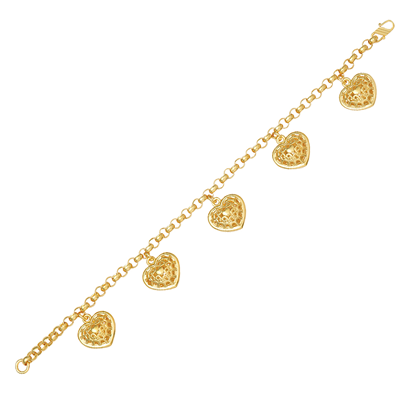 Picture of Double Heart Chain Bracelet Gold Plated (Kendi Love) (16.5cm)