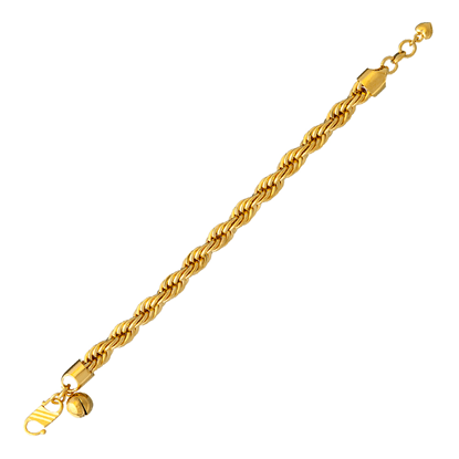 Picture of Thick Rope Chain Bracelet Gold Plated (16.5-17.5cm)