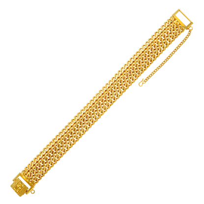 Picture of Three Row Curb Chain Bracelet Gold Plated (Gajah 3 Layer) (16.5cm)