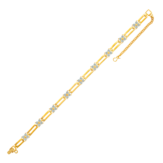Picture of Minimalist CZ Chain Link Bracelet Gold Plated (17.5cm)