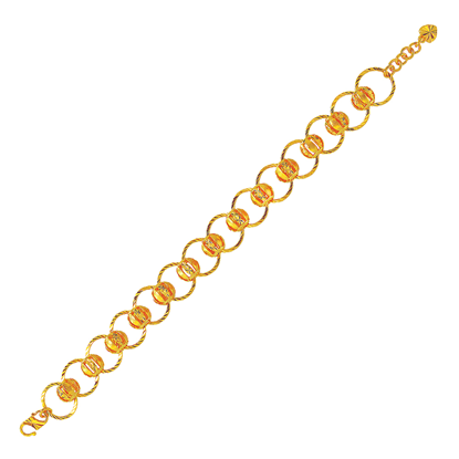 Picture of Open Circle Link Chain Bracelet Gold Plated (Kendi Bola) (16.5cm)
