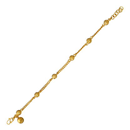 Picture of Bead Ball Curb Chain Bracelet Gold Plated for Kids (13.5-15cm)