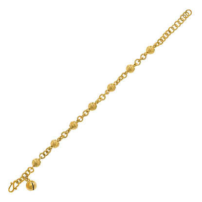 Picture of Bead Ball Textured Chain Bracelet Gold Plated for Kids (13.5-15cm)