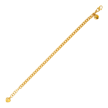 Picture of Simple Curb Chain Bracelet Gold Plated for Kids (13.5-15cm)