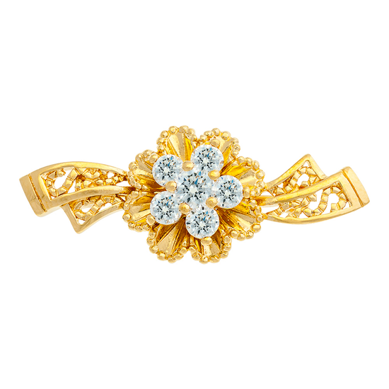 Picture of CZ Modern Flower Brooch Gold Plated