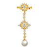 Picture of Mini Star Brooch Gold Plated with Dangle White Pearl