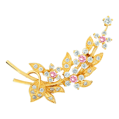 Picture of Leaf Vine Flower Brooch Gold Plated