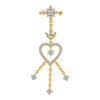 Picture of Open Heart Drop Brooch Gold Plated