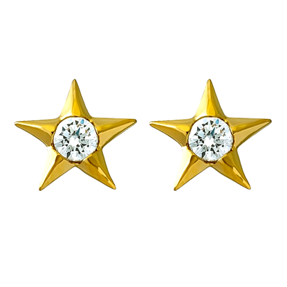 Picture of Petite Star Stud Earrings Gold Plated