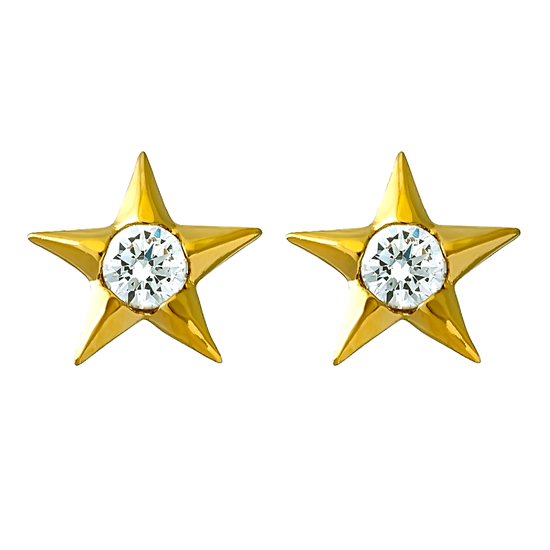 Picture of Petite Star Stud Earrings Gold Plated