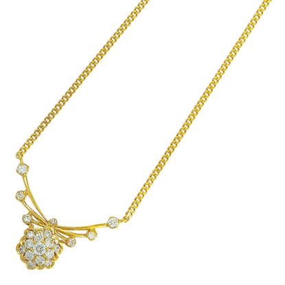 Picture of Vintage Bold Flower Necklace Gold Plated