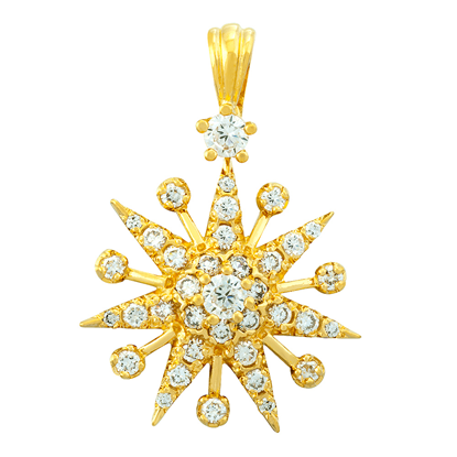 Picture of Starburst Pendant Gold Plated with Pavé CZ