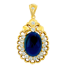 Picture of Vintage Royal Blue CZ Pendant Gold Plated