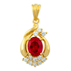 Picture of Teardrop Red CZ Pendant Gold Plated