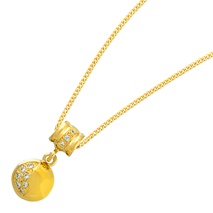 Picture of CZ Circle Pendant Necklace Gold Plated