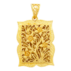 Picture of Square Vintage Filigree Flower Garden Pendant Gold Plated