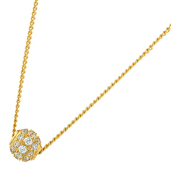 Picture of Small CZ Sphere Pendant Necklace Gold Plated