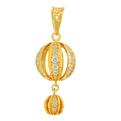 Picture of Bejeweled Bauble Ball Pendant Gold Plated