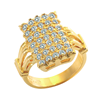 Picture of Bold Rectangle CZ Cocktail Ring Gold Plated