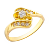 Picture of Bypass Ribbon Swirl Ring Gold Plated