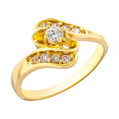 Picture of Bypass Ribbon Swirl Ring Gold Plated