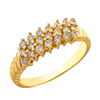 Picture of Three Row Half Eternity Ring Gold Plated