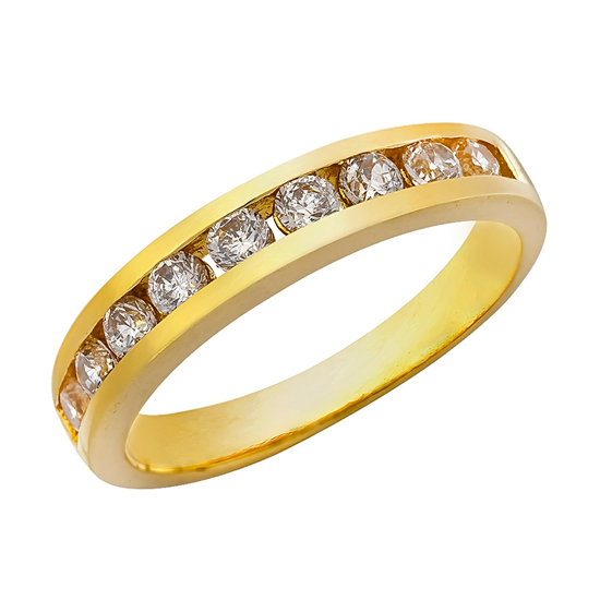 Picture of Half Eternity Ring Channel Band Gold Plated