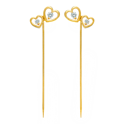 Picture of Double Hearts Hijab Scarf Pins Gold Plated