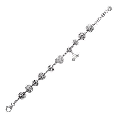 Picture of Car Lover Heart Bracelet Rhodium Plated (16.5cm)