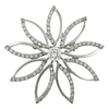 Picture of CZ Flower Petals Brooch Rhodium Plated