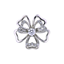 Picture of Small Layered Flower Brooch Rhodium Plated