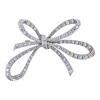 Picture of Large Double Ribbon Bow Brooch Rhodium Plated