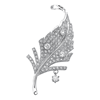 Picture of Large CZ Feather Brooch Rhodium Plated