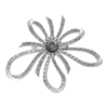 Picture of Large Modern Ribbon Brooch Rhodium Plated