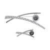 Picture of Criss Cross Brooch Rhodium Plated Set